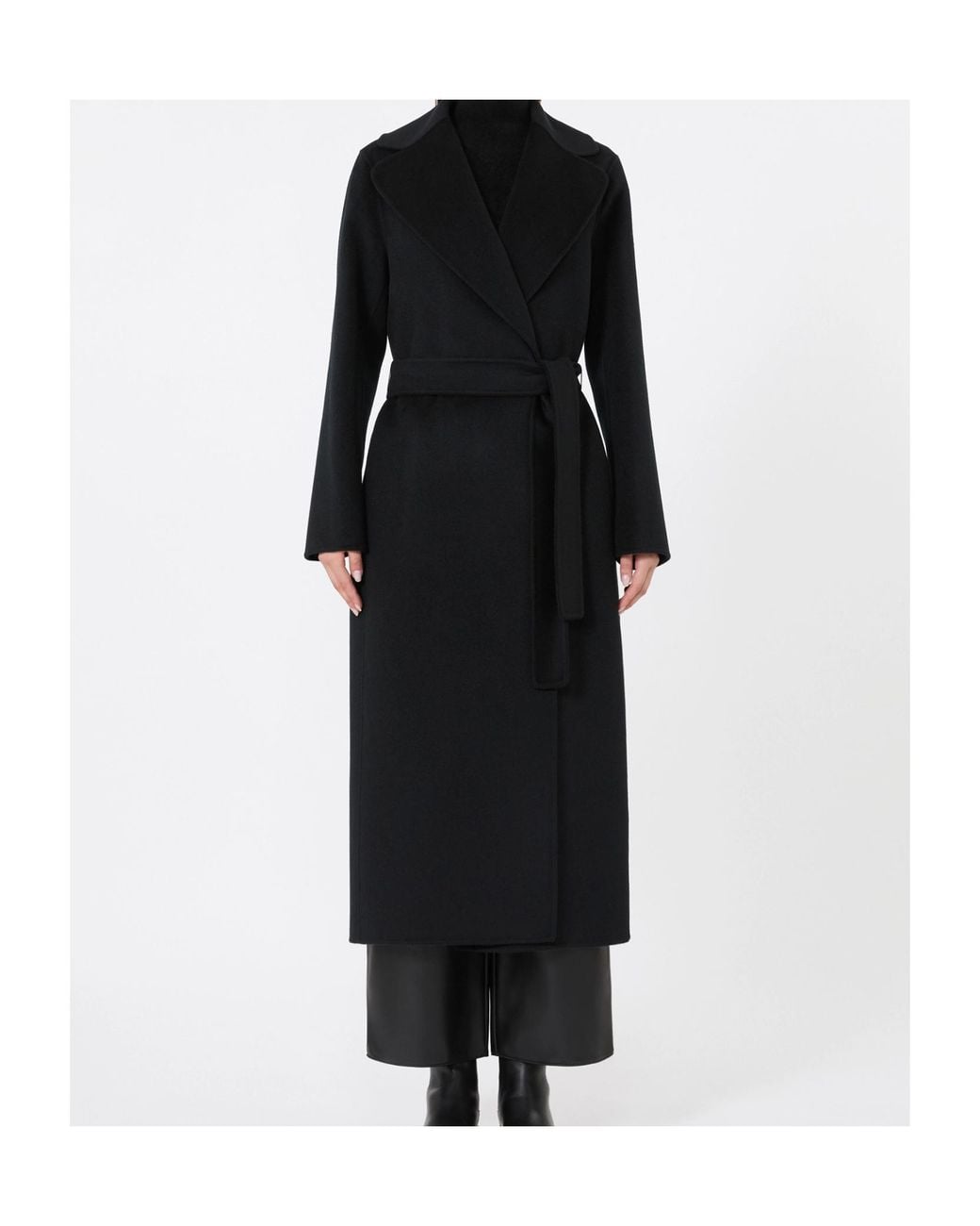 Max Mara Black Wool And Cashmere Coat With Belt