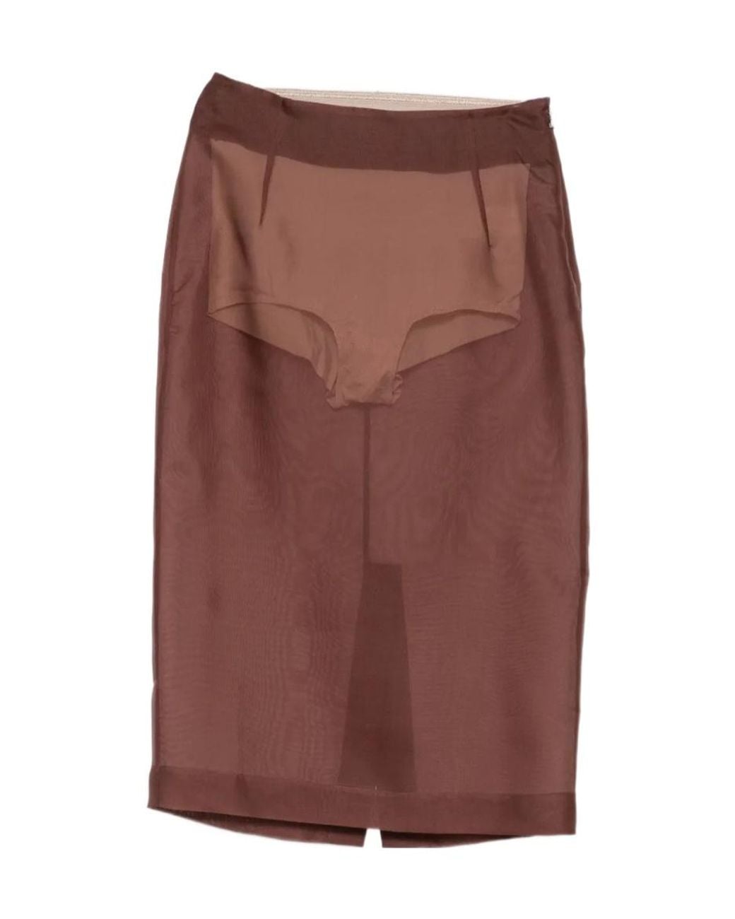 Patrizia Pepe Brown Organza Midi Skirt