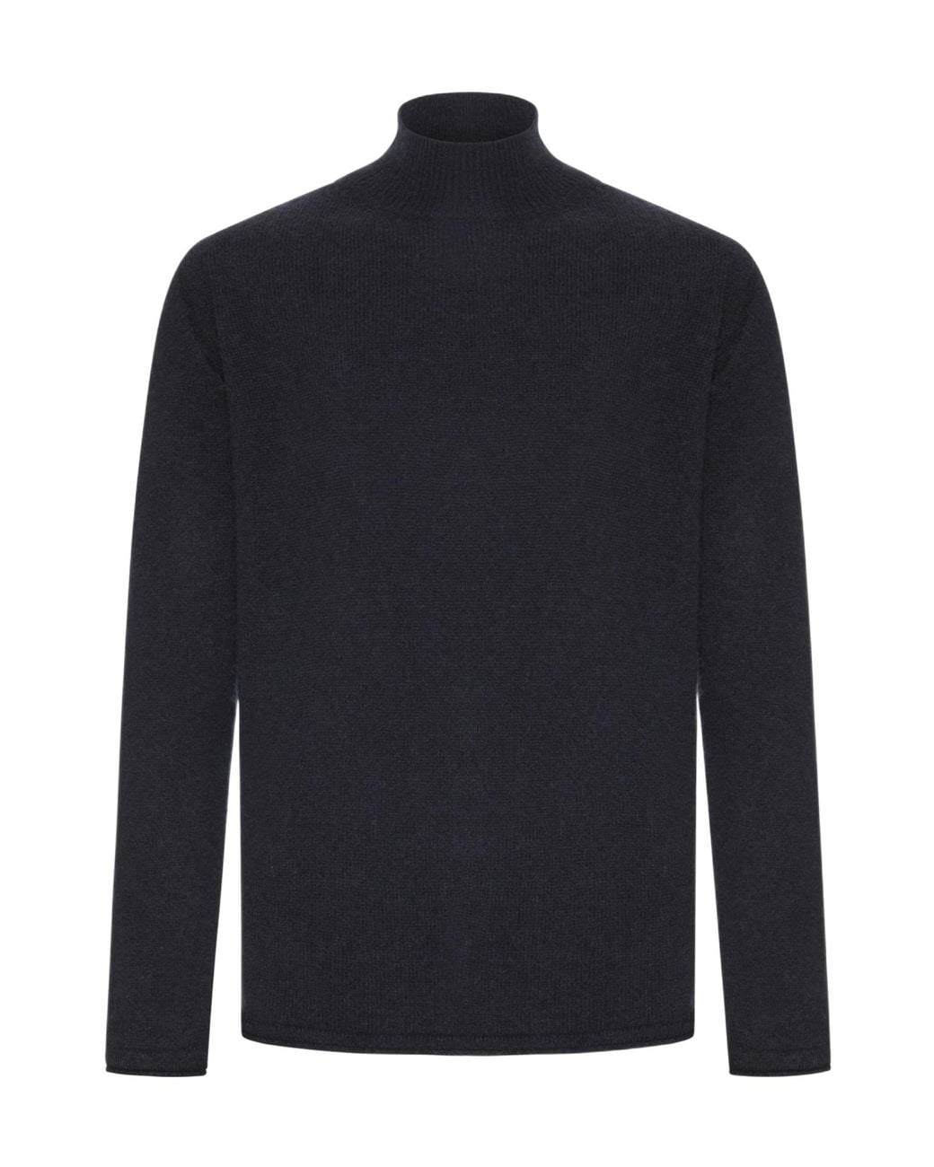 Roberto Collina Blue Mock-Neck Knitted Jumper for men