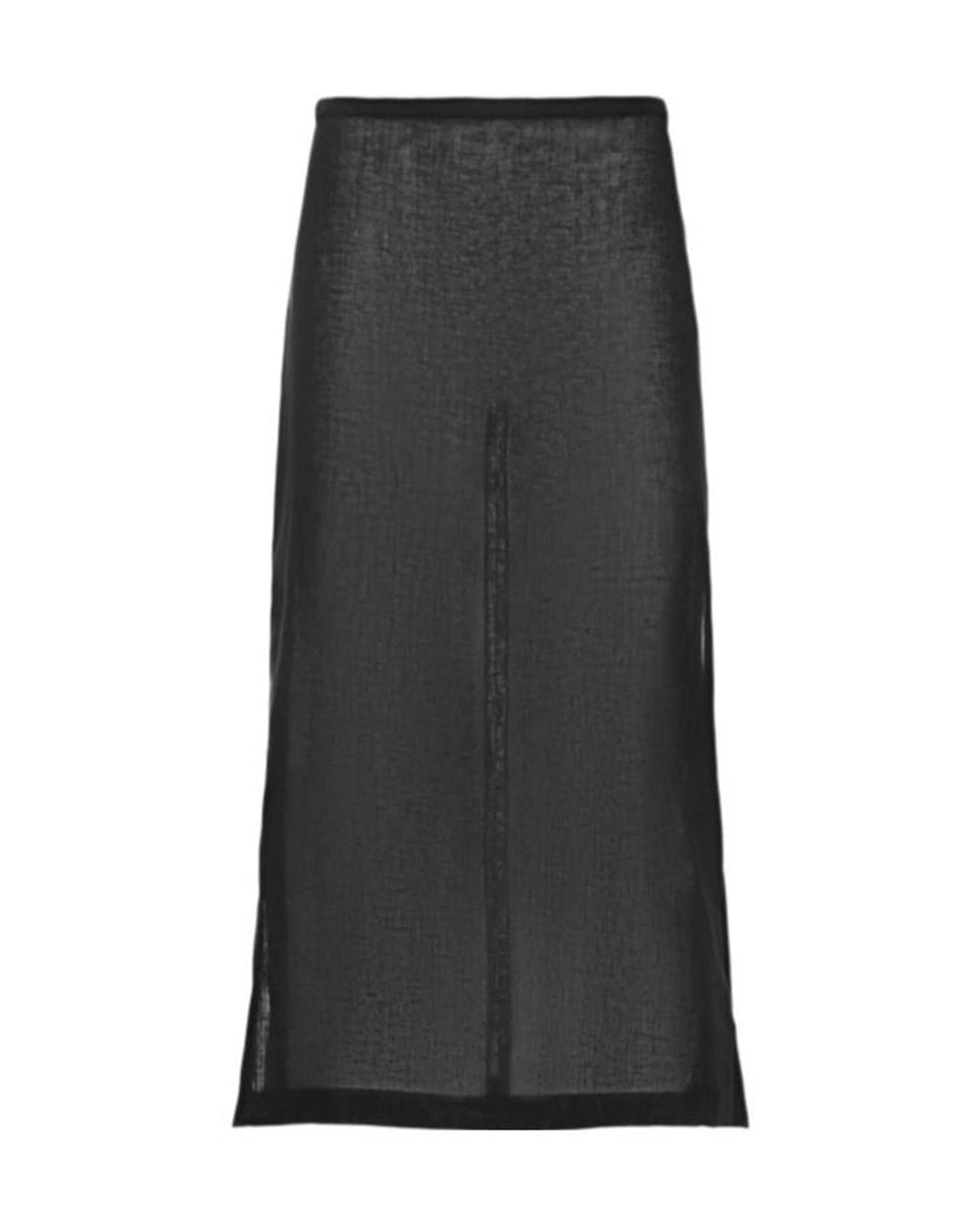 Michael Kors Black Side Slit Midi Skirt