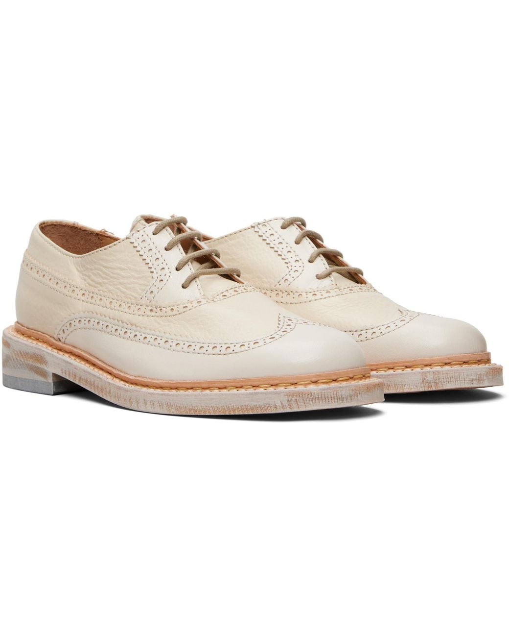 Our Legacy White Brogue Parade Oxford Shoes for men