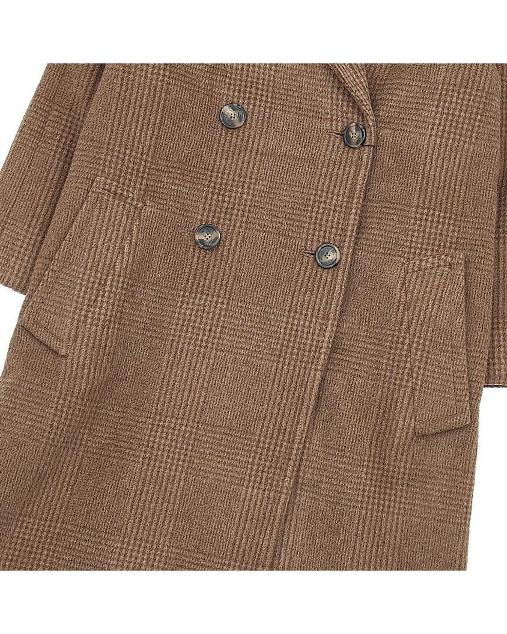 Weekend by Maxmara Brown Wool Alpaca Double Breasted Coat