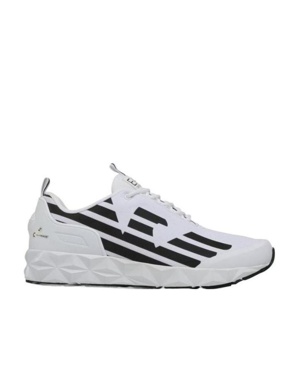 EA7 White Two-Tone Lace-Up Trainers for men