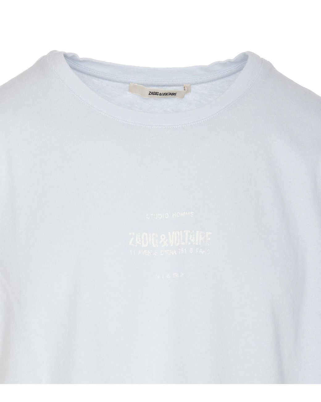 Zadig & Voltaire White Jetty Logo Printed T-Shirt for men