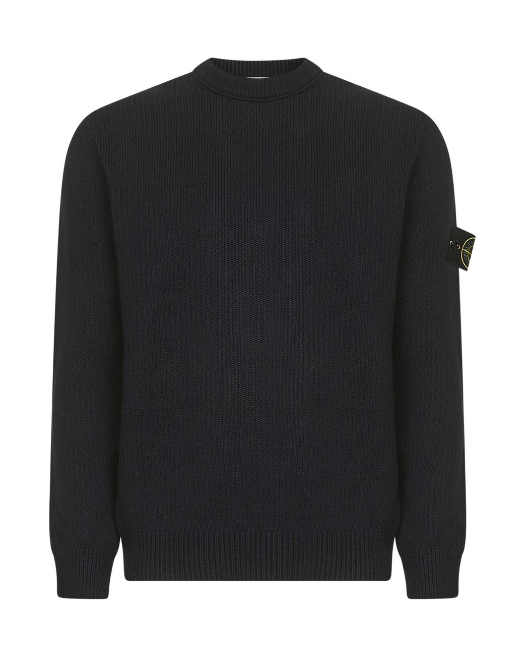 Stone Island Black Logo Patch Crewneck Sweatshirt for men