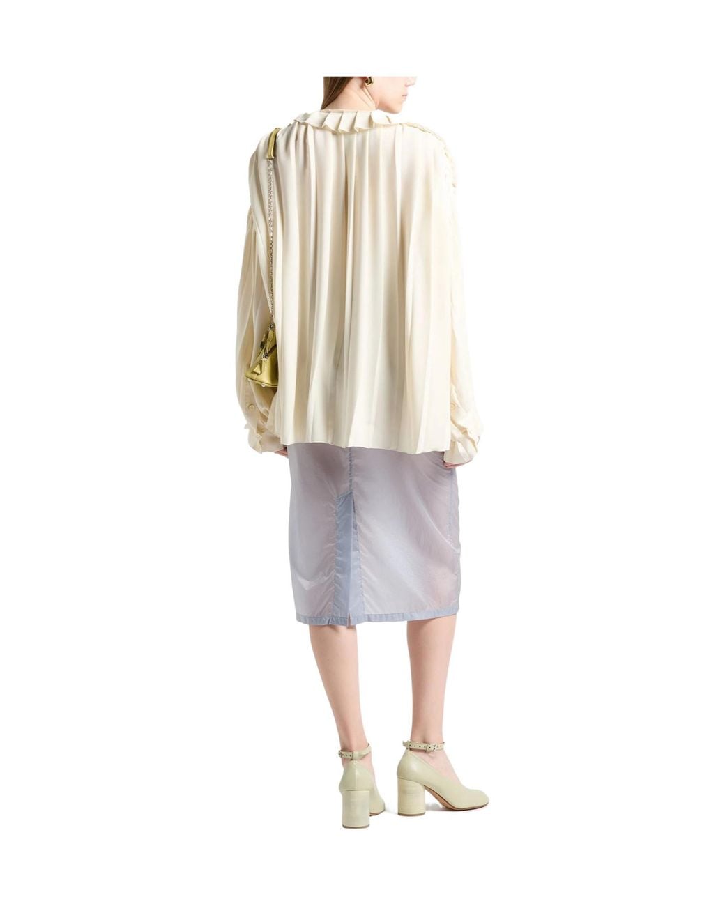 MM6 by Maison Margiela White Loose-Fitting Long-Sleeved Top