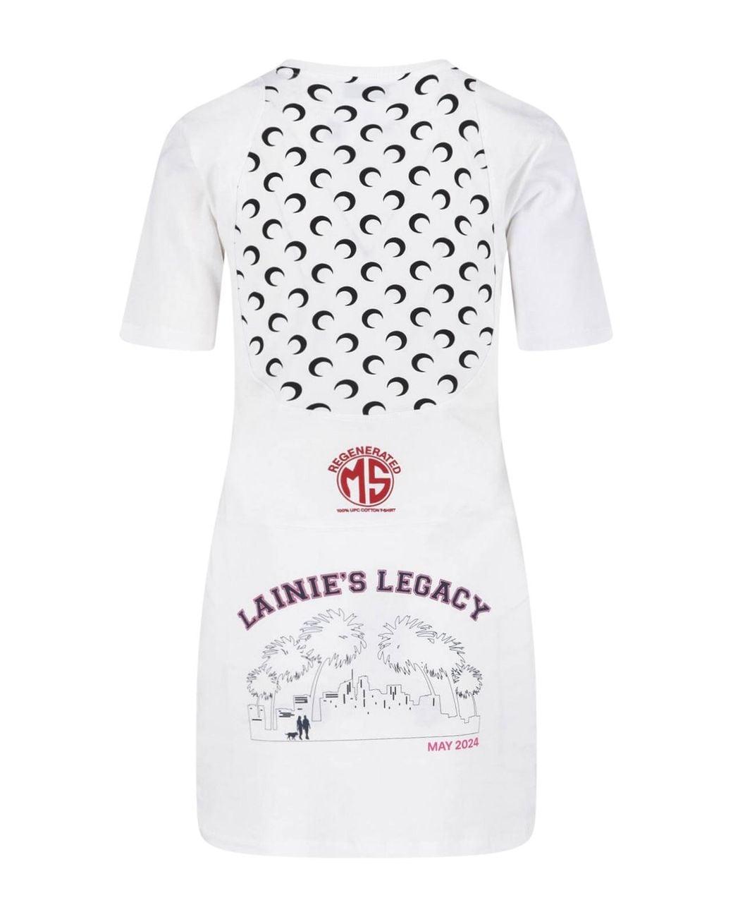MARINE SERRE White Graphicprint Tshirt Mini Dress