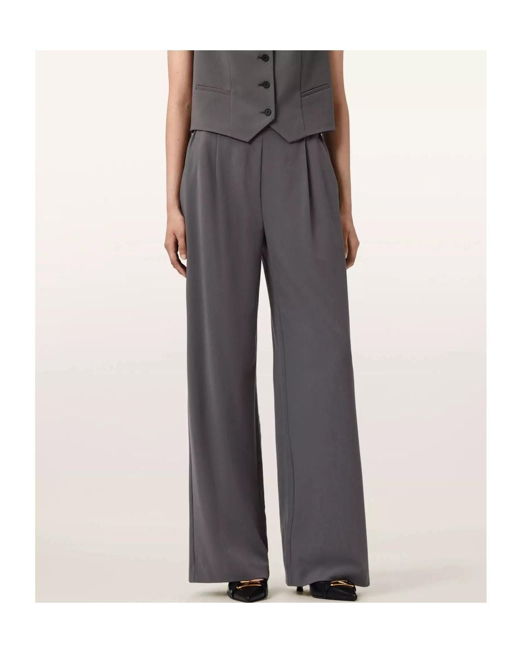 AllSaints Gray Aleida Casual Pants