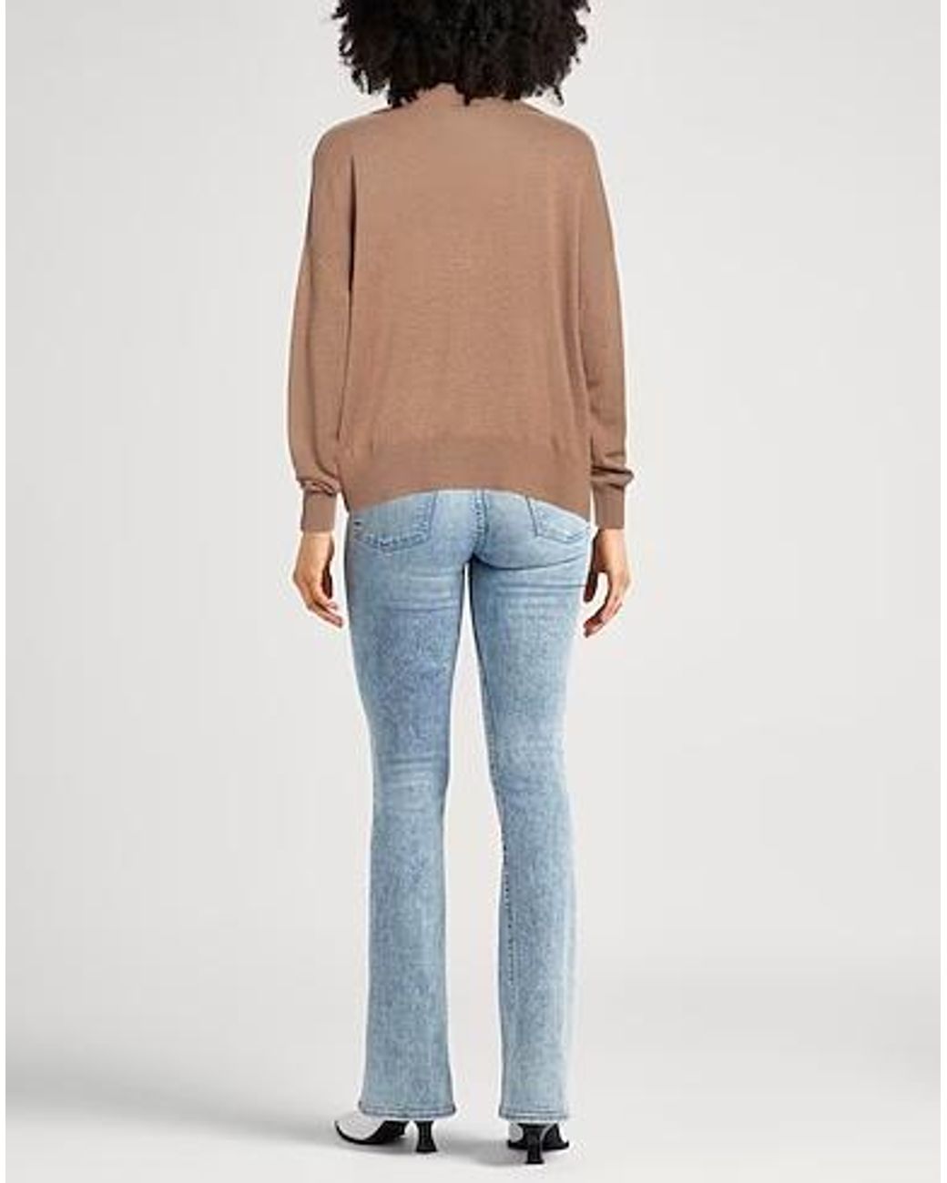 Isabel Marant Brown Lightweight Long-Sleeve V-Neck Knit Top