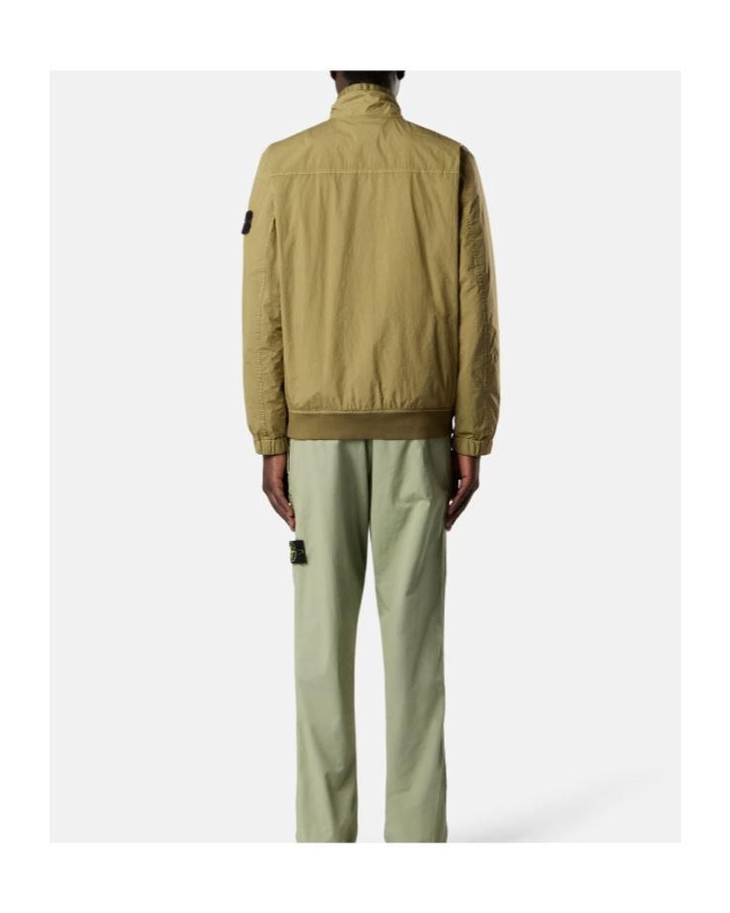 Stone Island Green Stand Collar Jacket With Wind Resistance And Anti-Drop for men