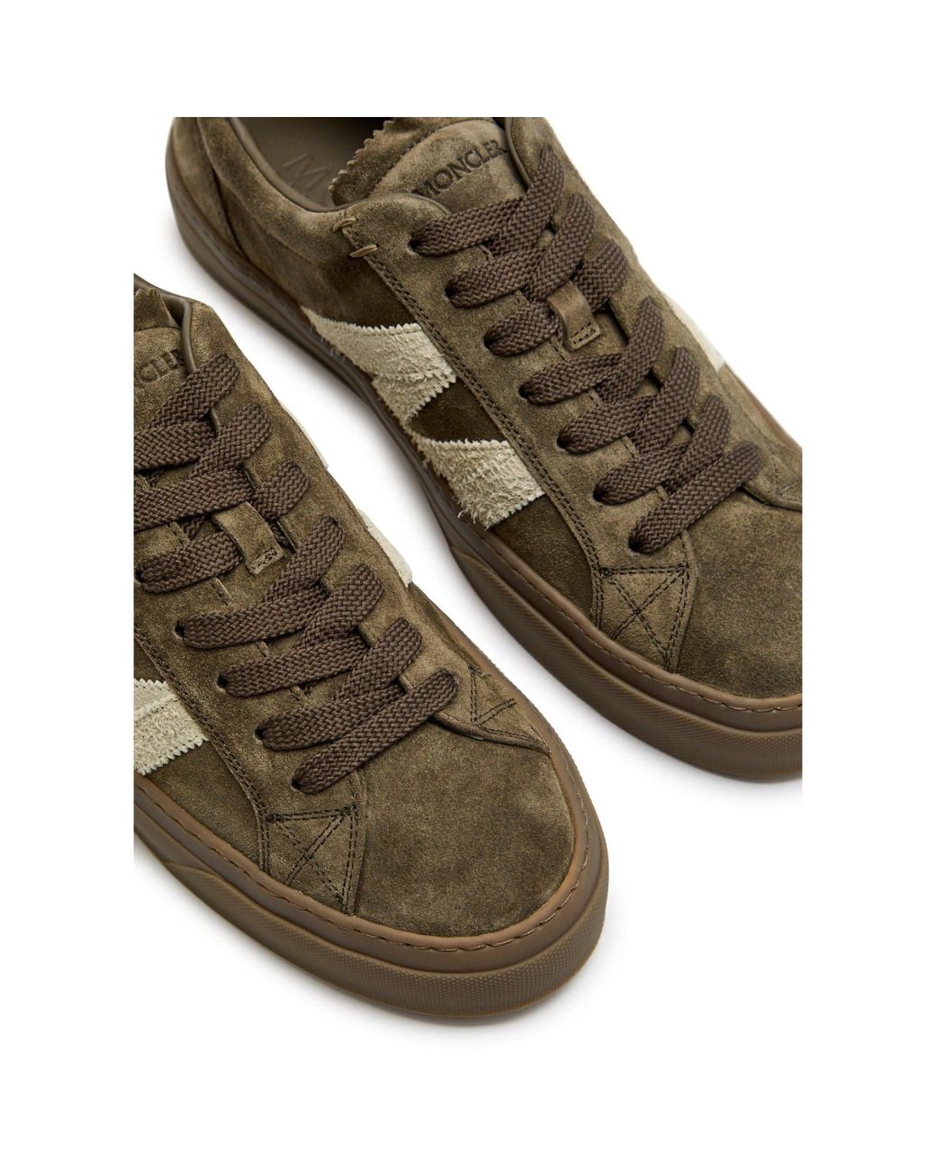 Moncler Brown Suede Low-Top Trainers for men