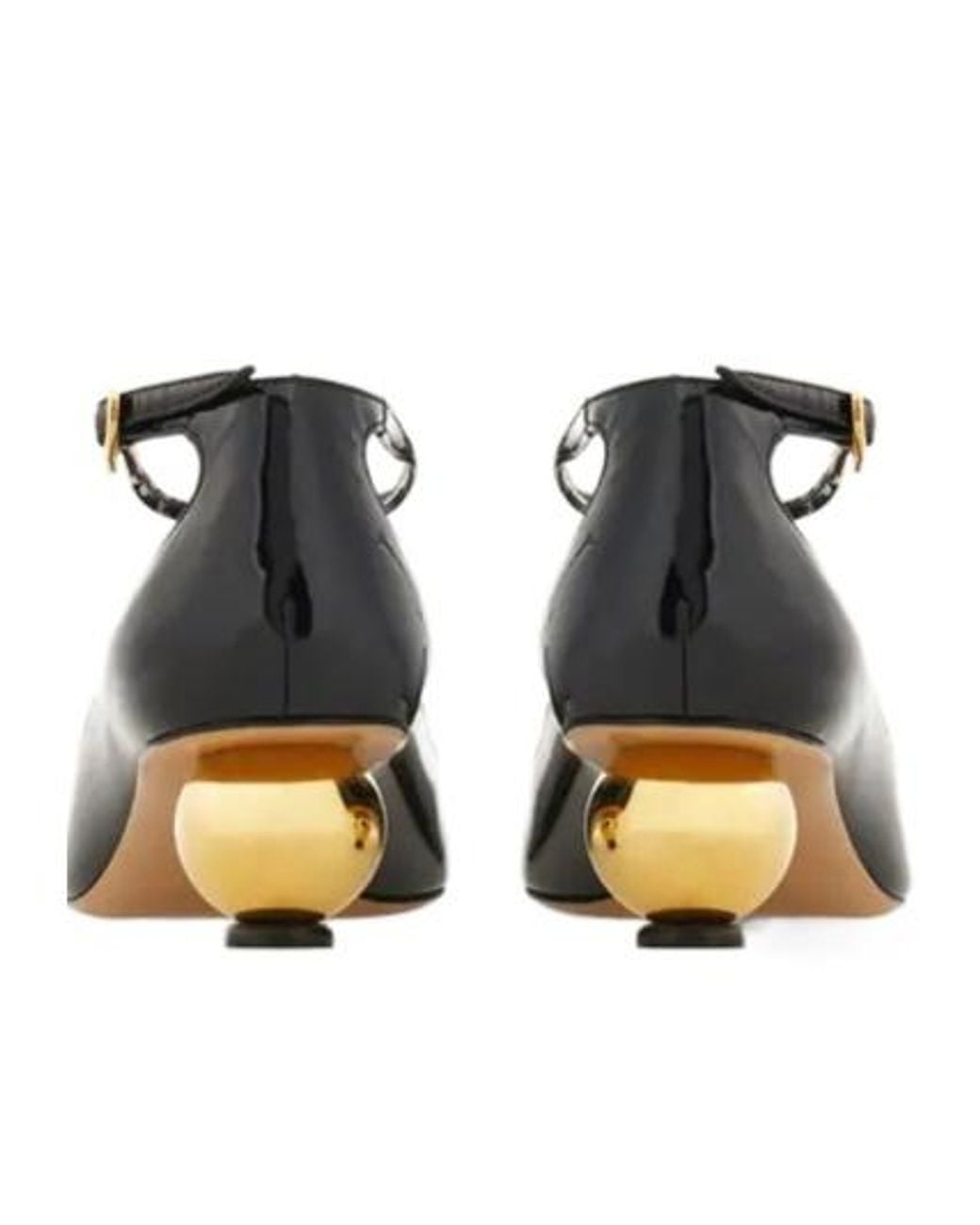 Ferragamo Brown Spherical Heel T-Strap Pump