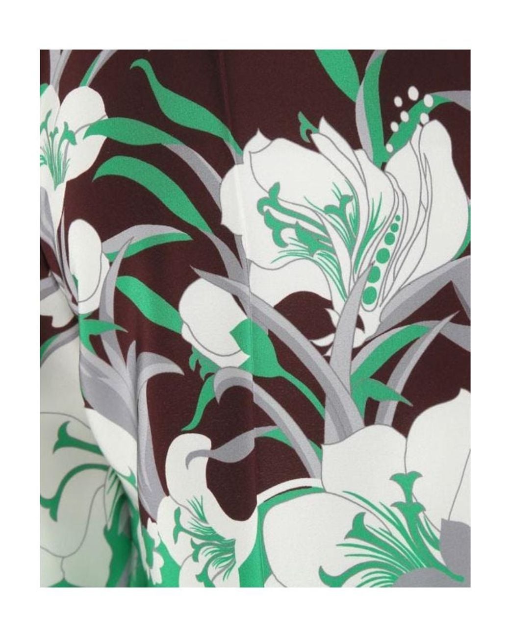 Valentino Green Floral-Print Silk Shorts