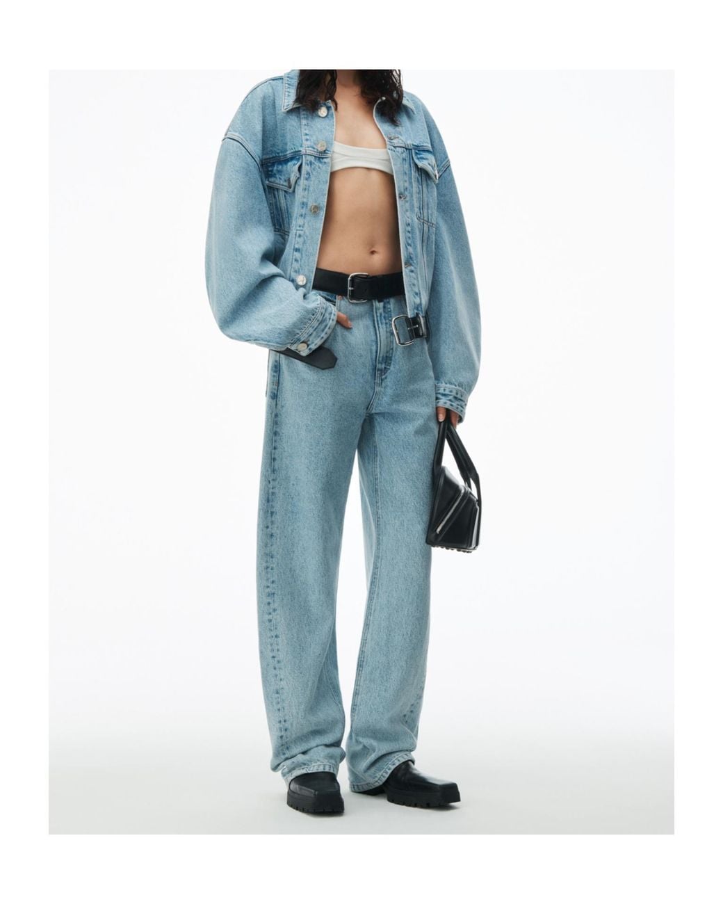 Alexander Wang Blue Low Rise Belted Waist Balloon Jeans