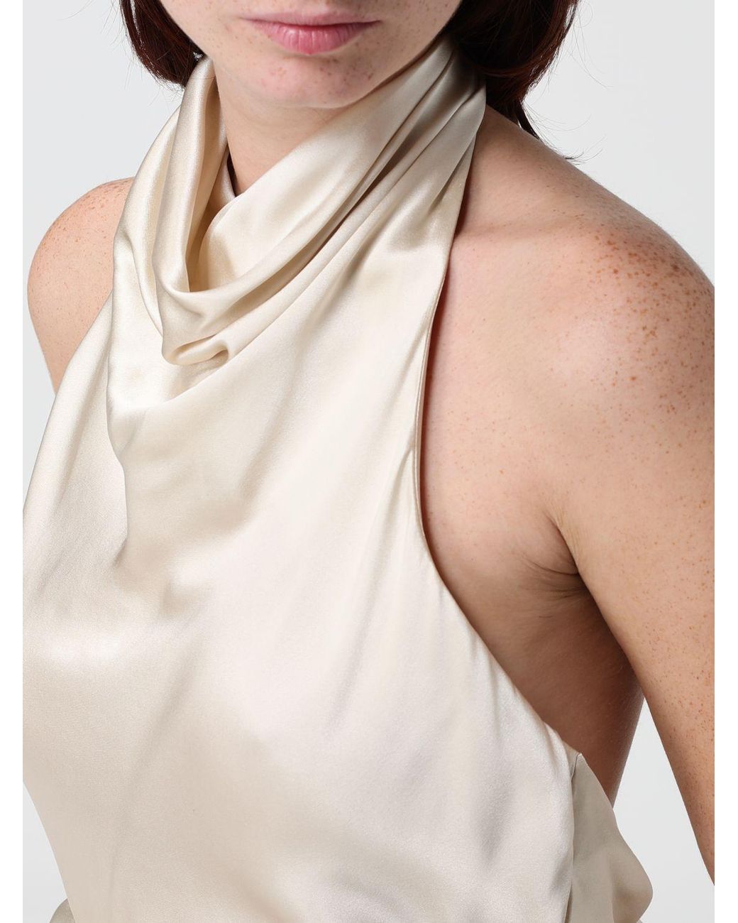 Balmain White Halter Neck Top