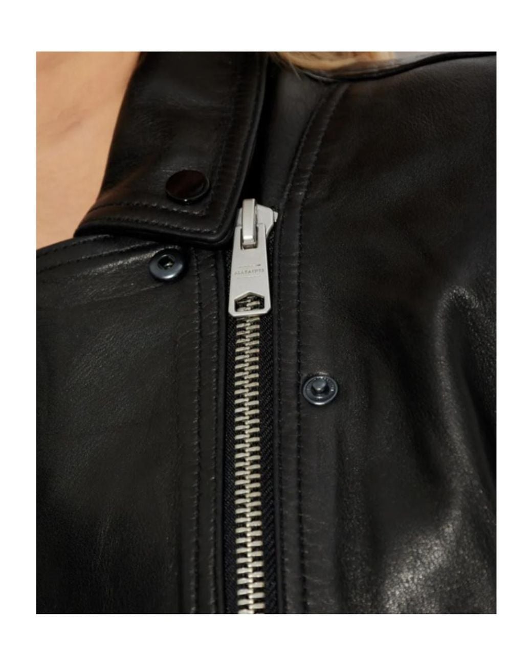 AllSaints Black Classic Biker Jacket