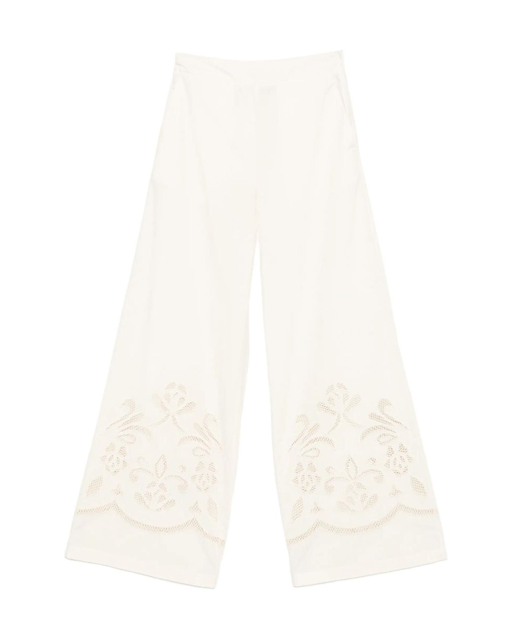 Forte_forte White Elastic Waist Casual Pants