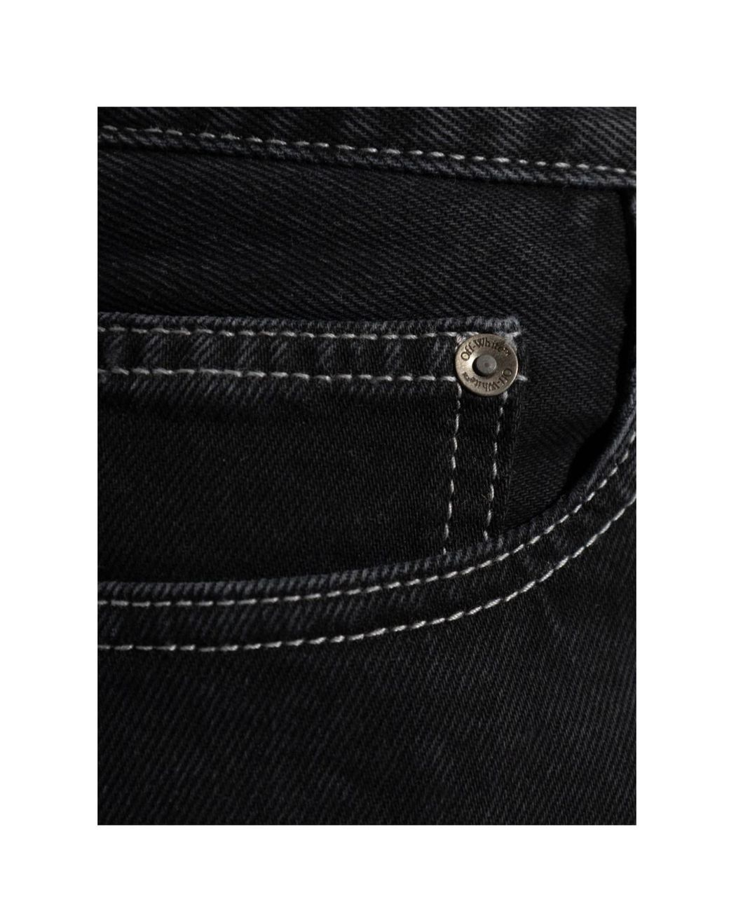 Off-White c/o Virgil Abloh Black Half Arrow Straight-Leg Jeans for men