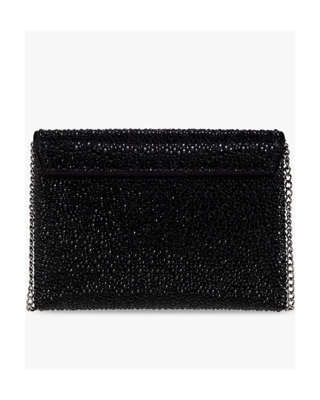 Versace Black Medusa Plaque Embellished Clutch Bag