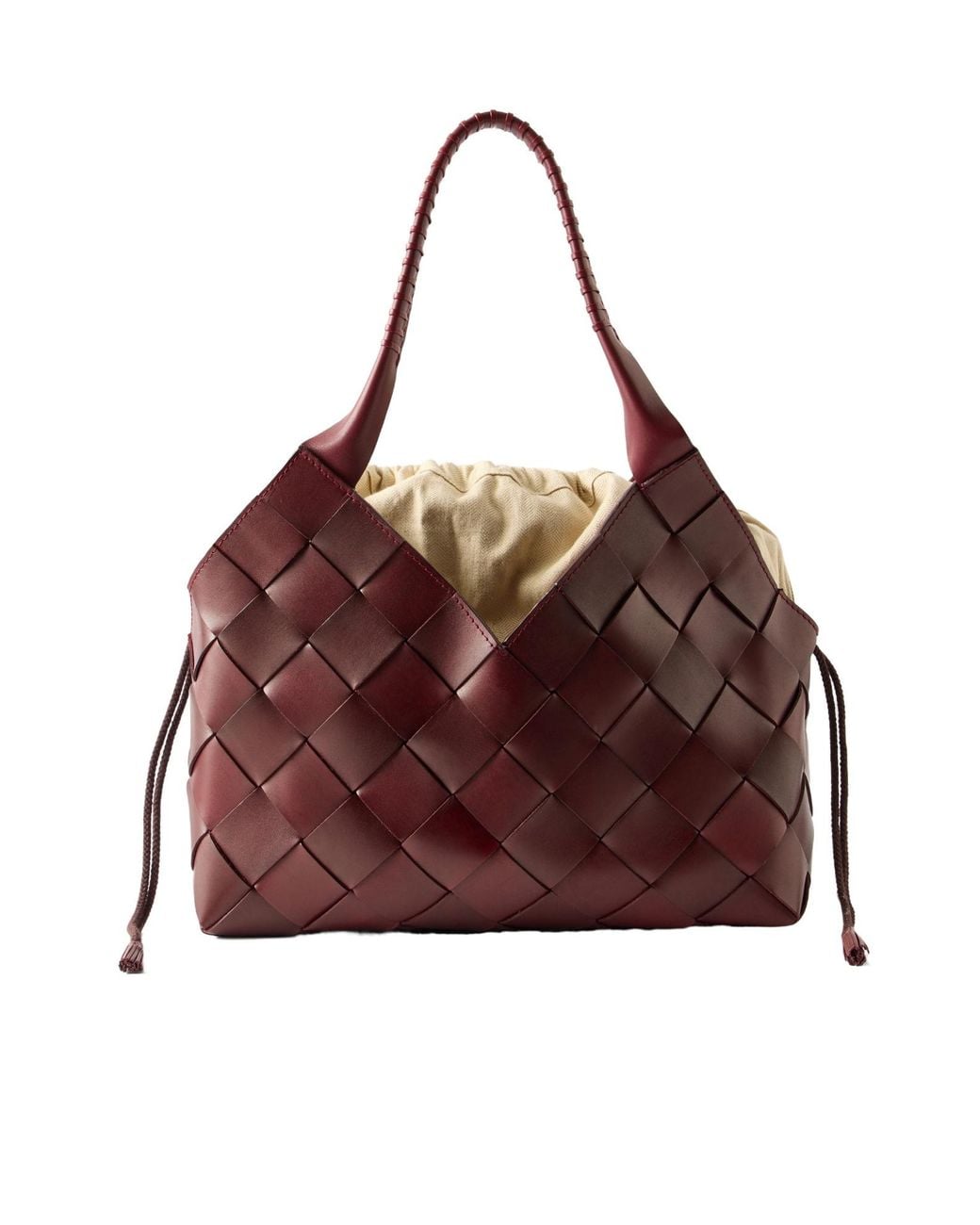 Dragon Diffusion Red Castello Woven Leather Shoulder Bag