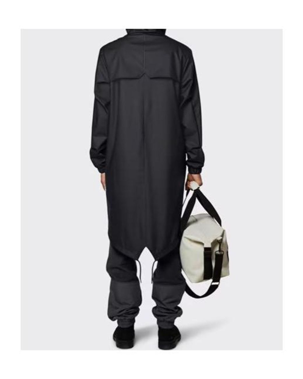 Rains Blue Long-Sleeved Hooded Coat for men