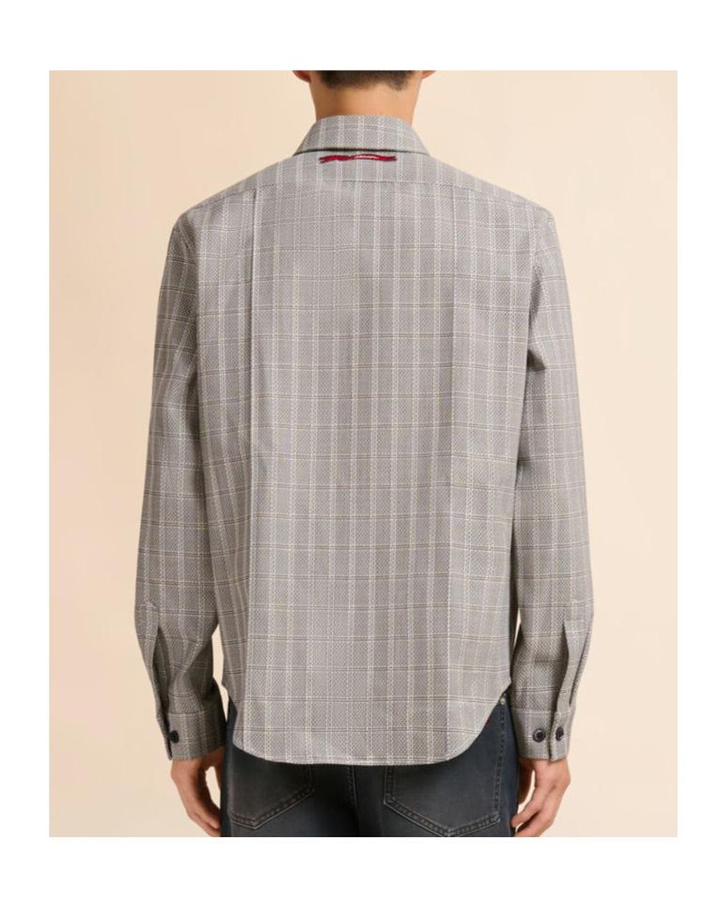 Marni Gray Tartan Check Long Sleeved Shirt for men