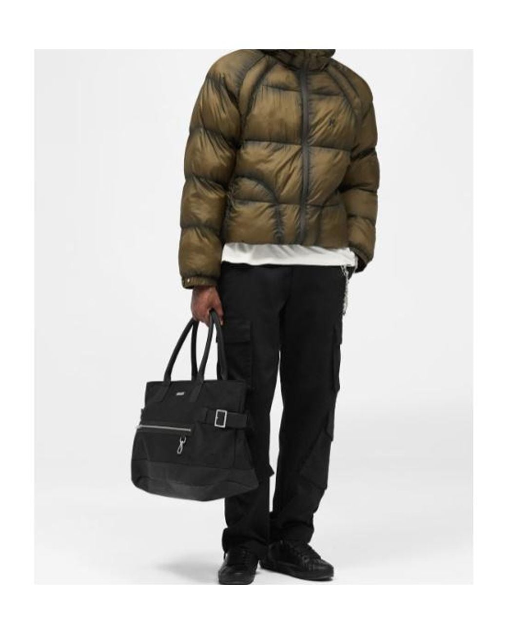 Represent Green Translucent Hooded Puffer for men