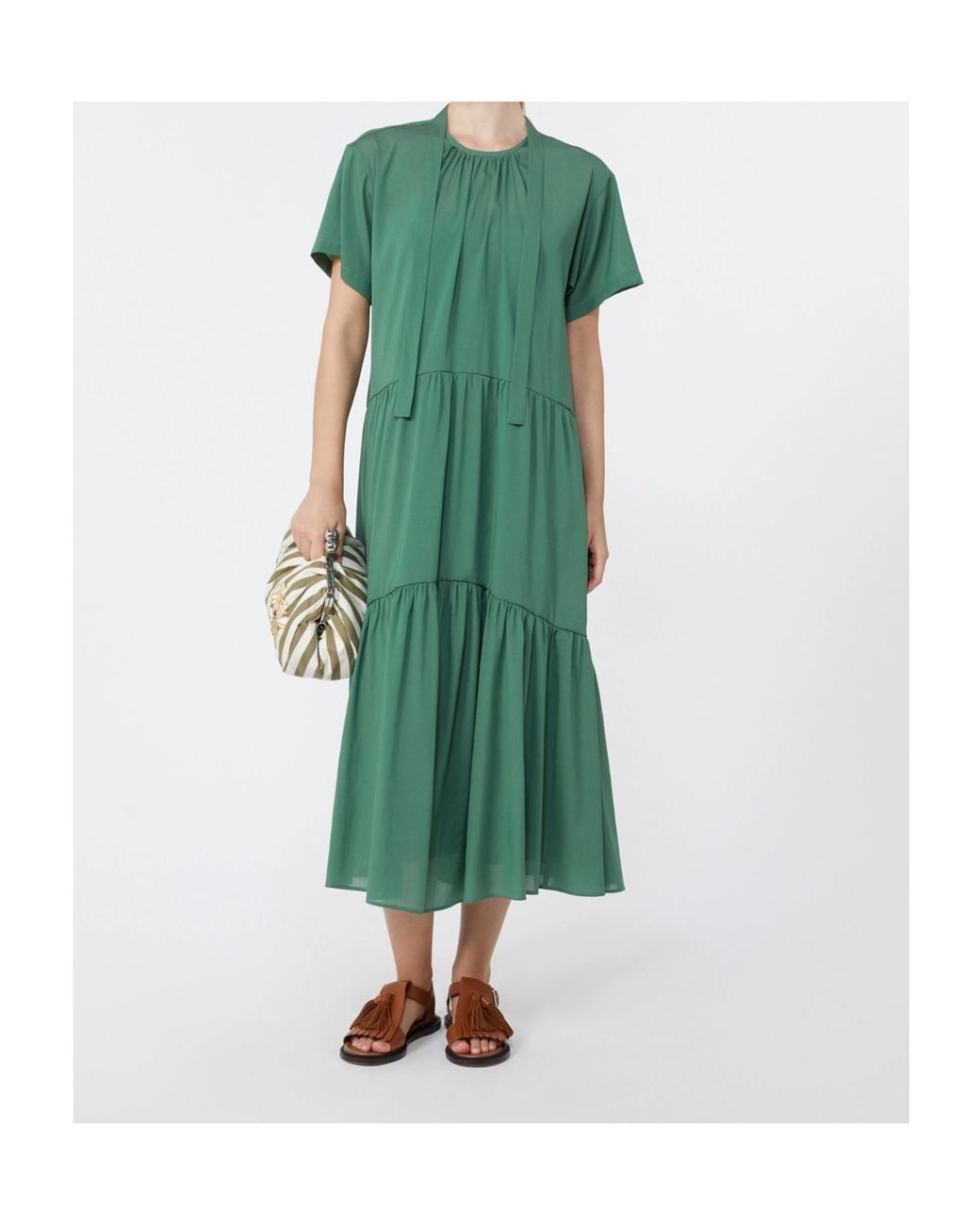 Weekend by Maxmara Green Technical Cotton Canvas Dress