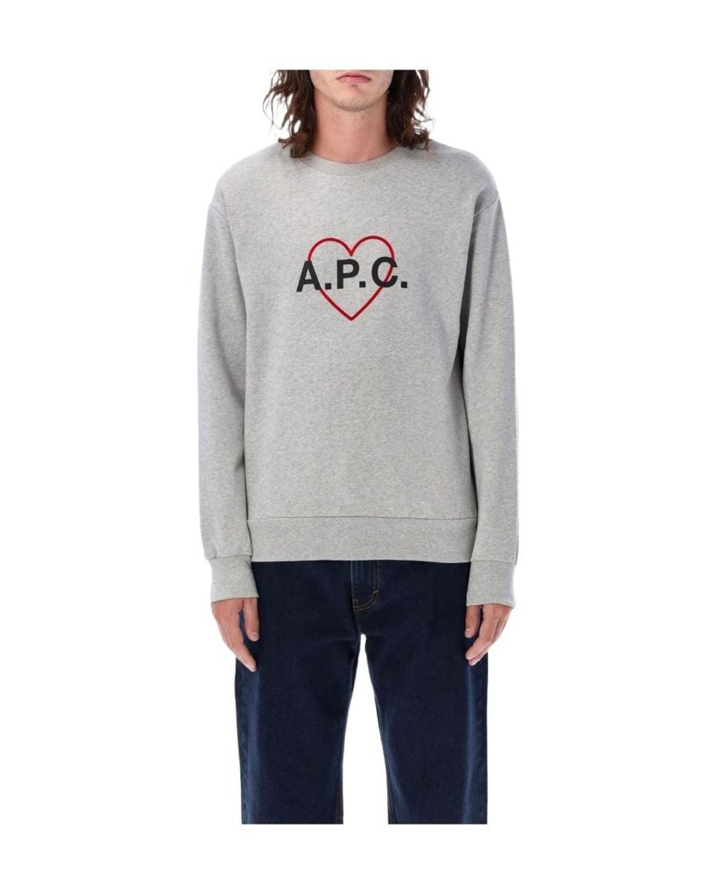 A.P.C. Gray Valentin Crewneck Sweatshirt for men