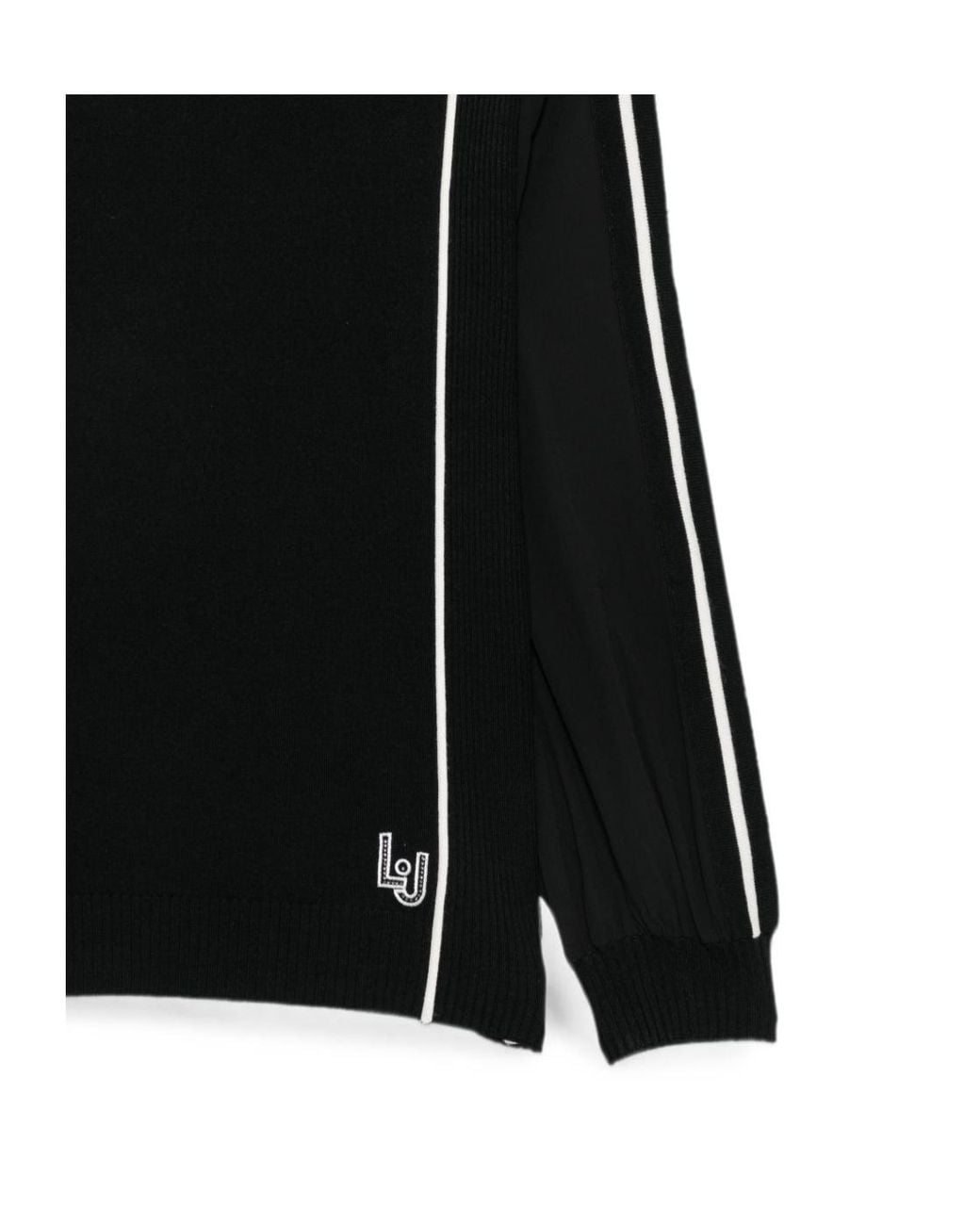Liu Jo Black Color-Block Striped Sweatshirt