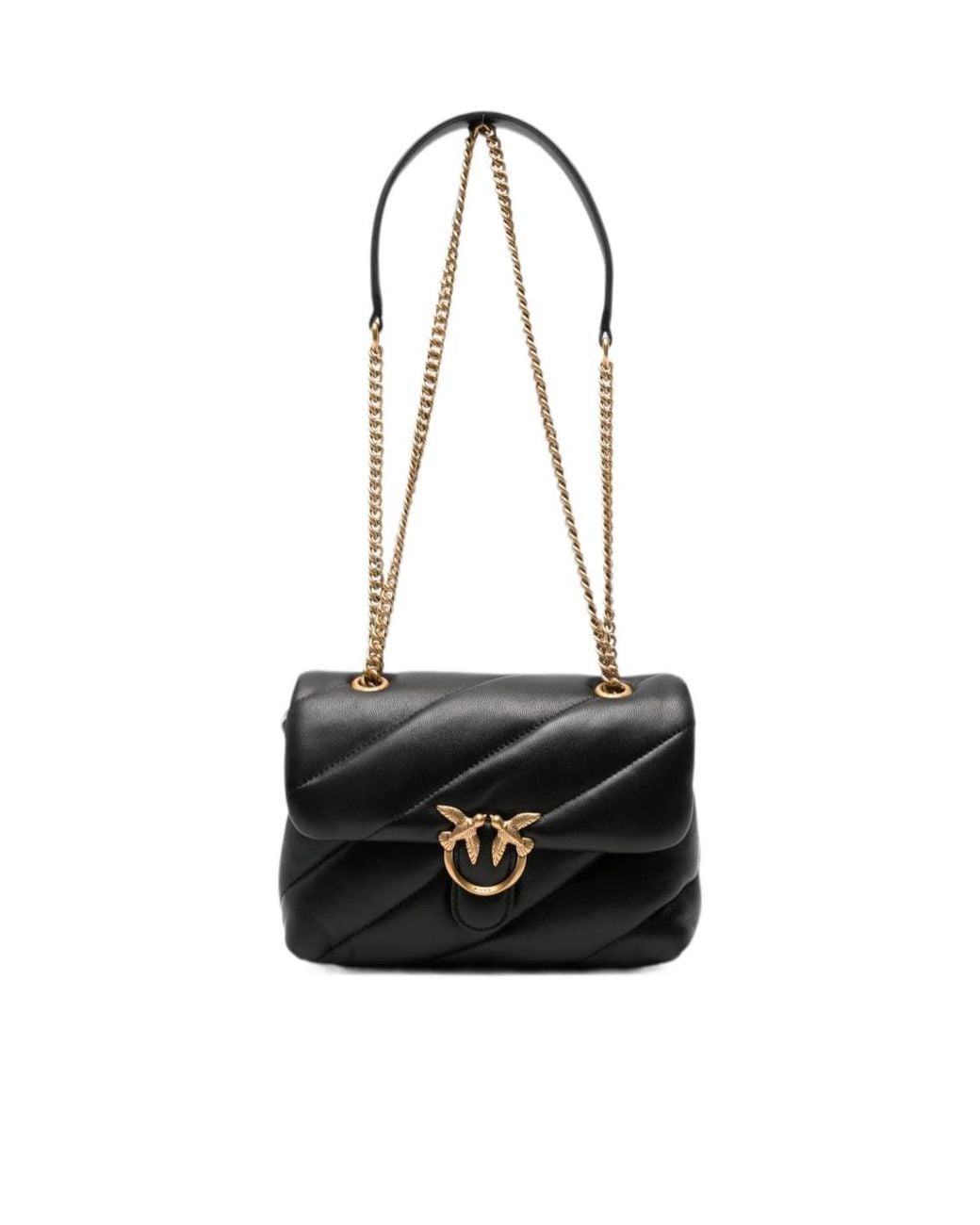 Pinko Black Quilted Chain Shoulder Bag