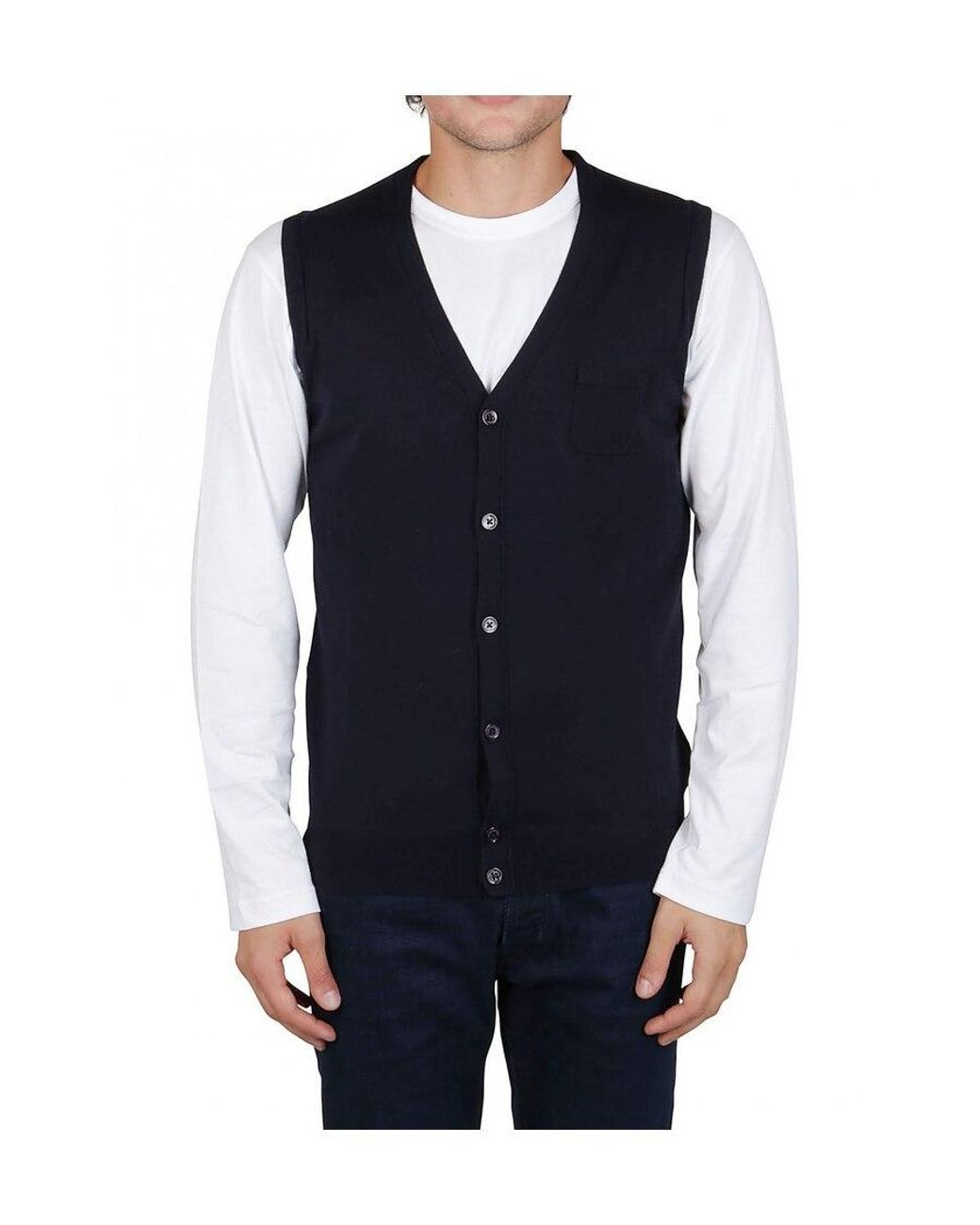 Paolo Pecora Black Sleeveless Jacket for men