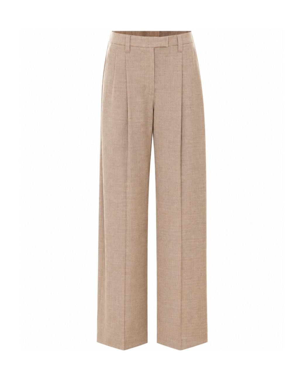 Brunello Cucinelli Natural Casual Trousers With Belt Loops