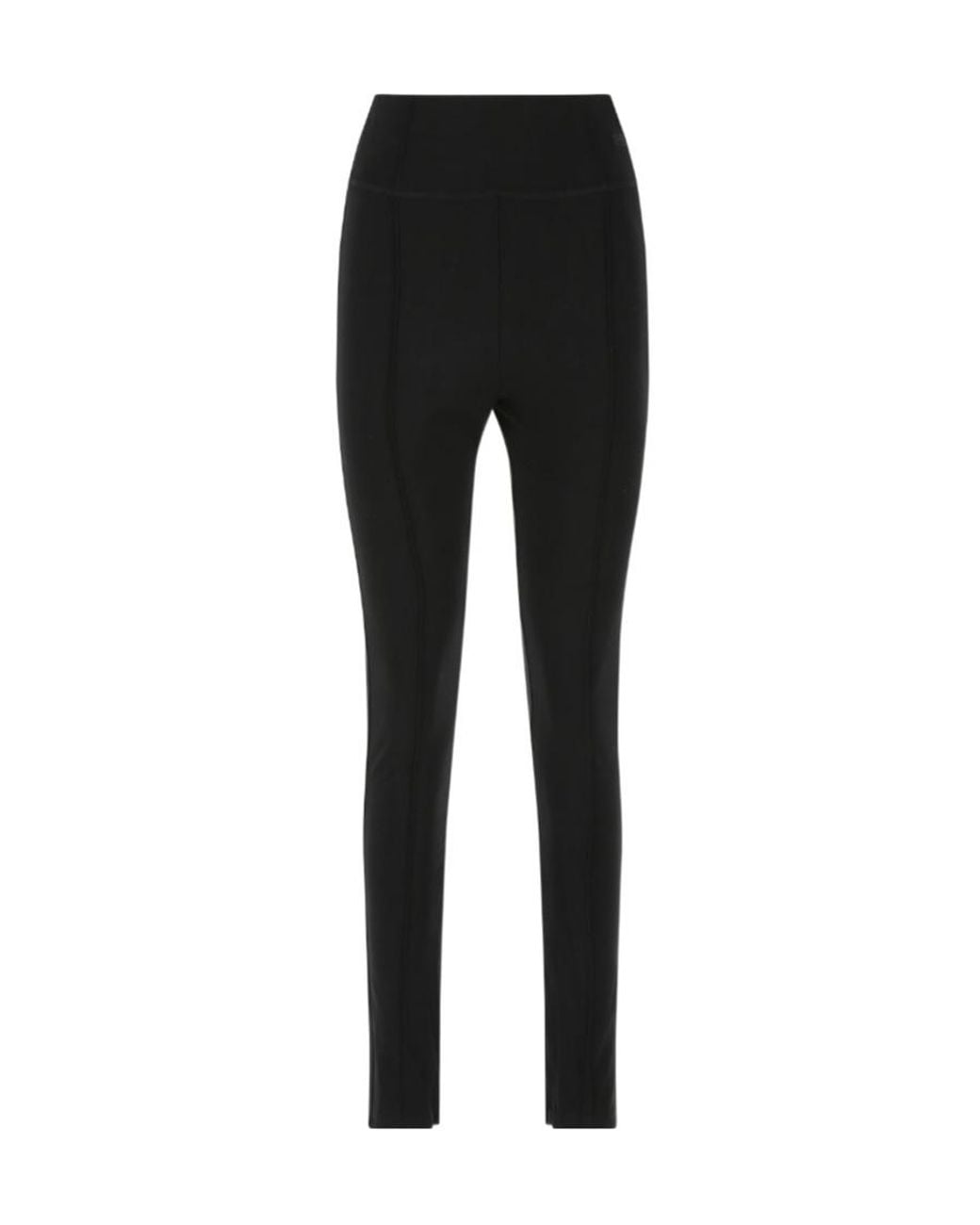 ROTATE BIRGER CHRISTENSEN Black Pleat-Seam Stretch Leggings
