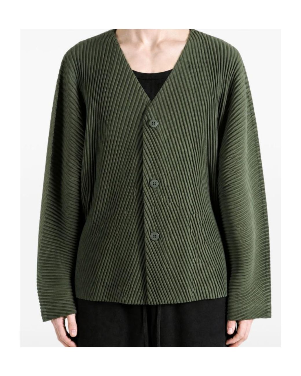Homme Plissé Issey Miyake Green Slash Jacket Blouson for men