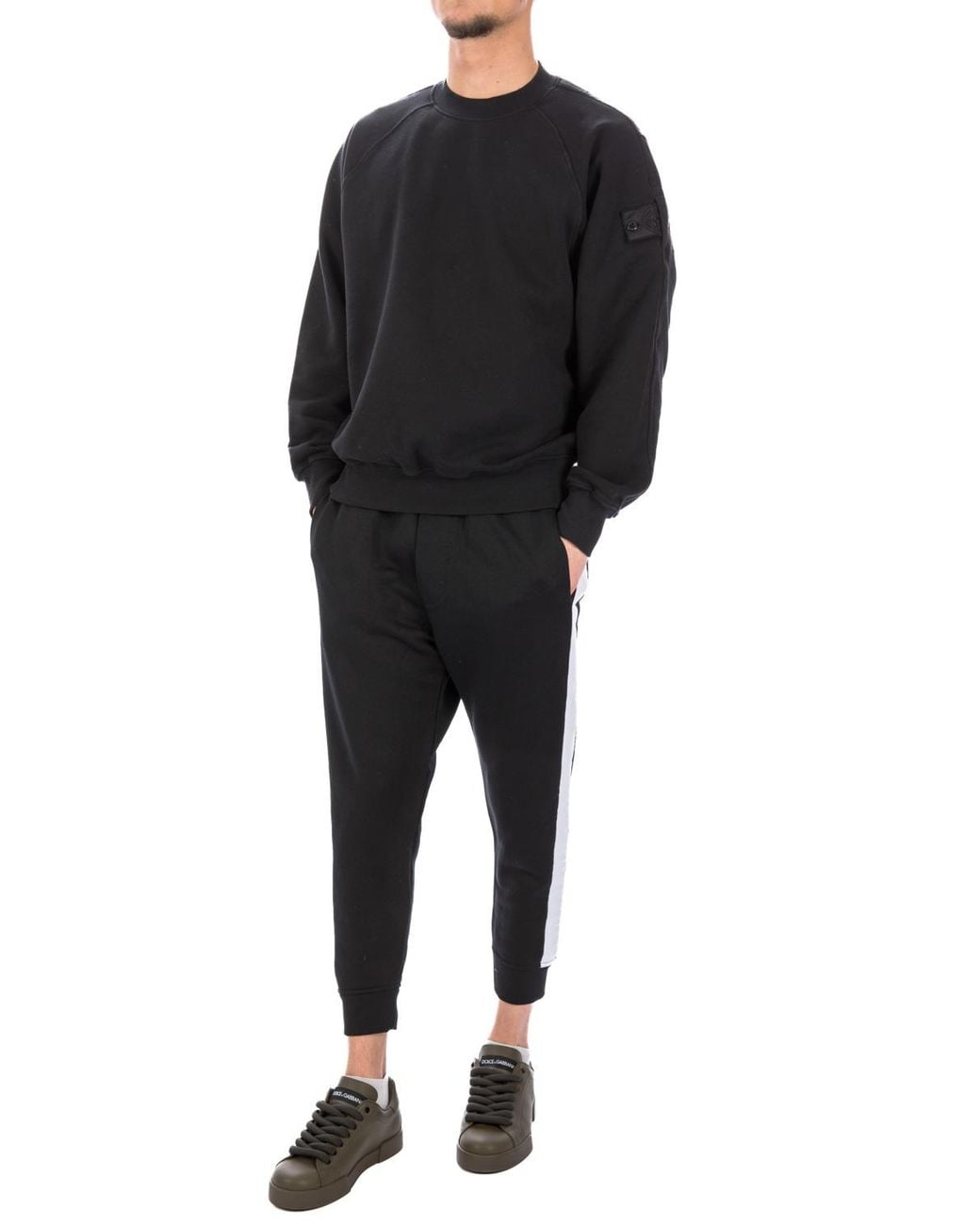 DSquared² Black Logo Print Elastic Waist Jogging Pants for men