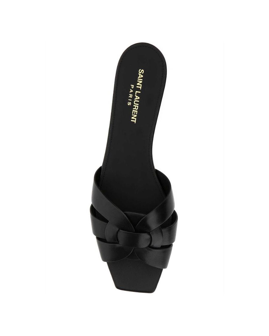 Saint Laurent Black Flat Sandals