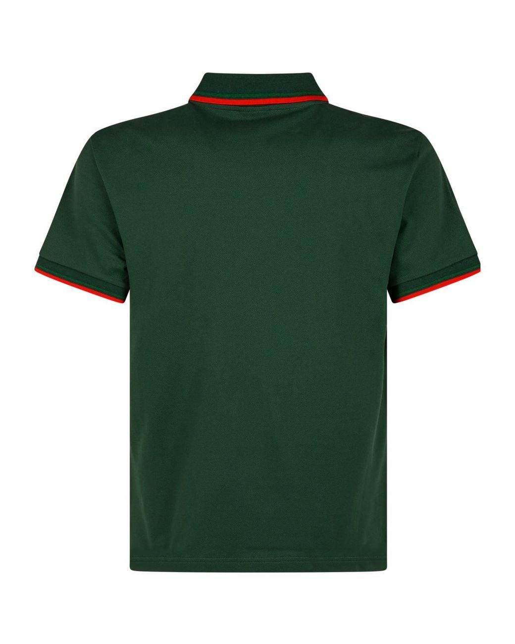 Gucci Green Cotton Piquet Polo Shirt With Embroidery for men