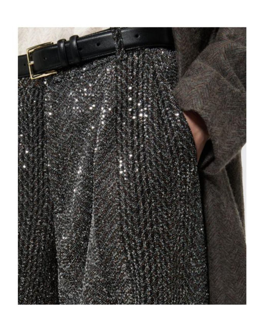 Missoni Gray Lamé Sequin Wide-Leg Pants