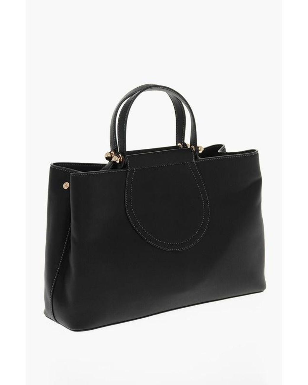 Moschino Black Logo-Plaque Tote Bag