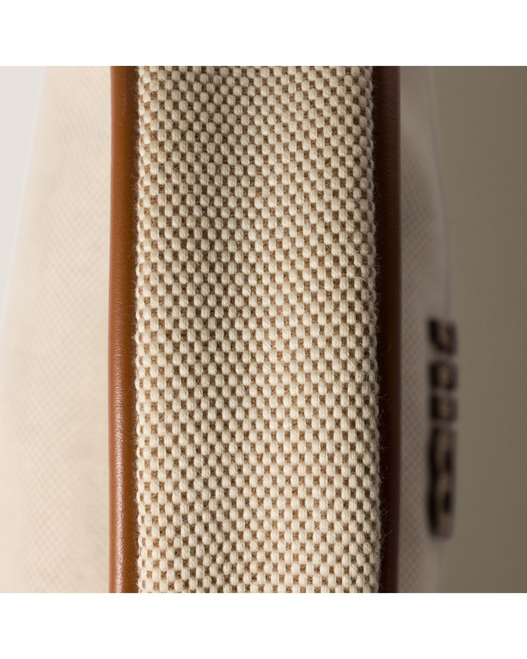 Miu Miu Natural Wander Canvas And Leather Bag