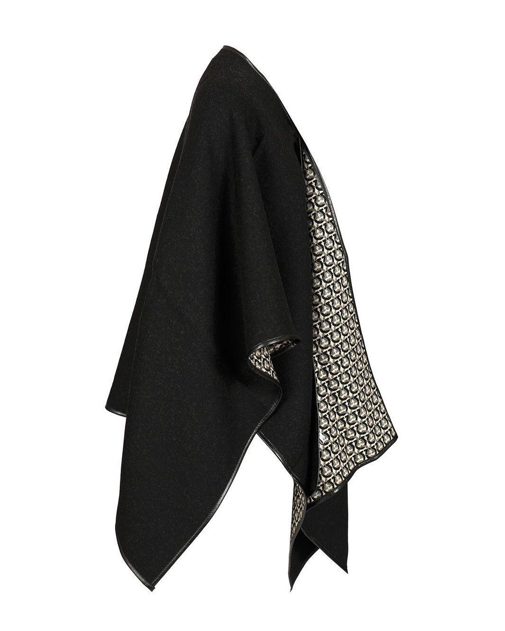 Ferragamo Black Ferragamo Gancini Reversible Knitted Cape