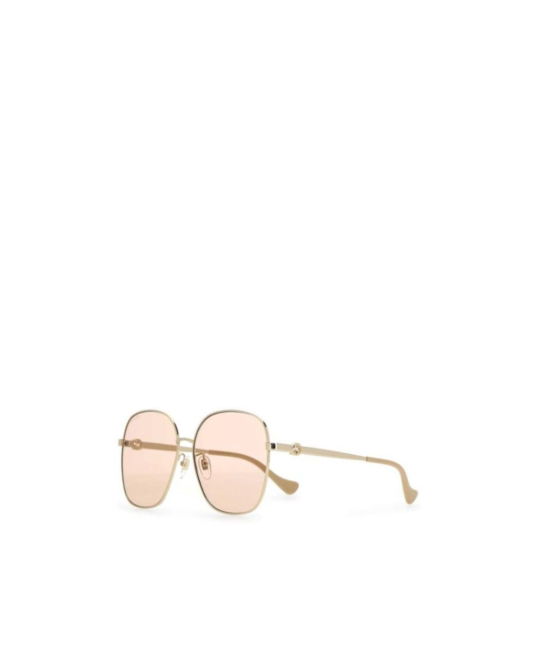 Gucci White Eyewear Round Frame Sunglasses