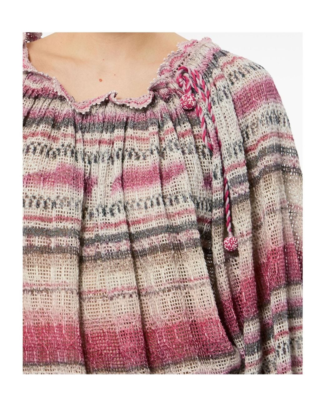 Isabel Marant Pink Nalyna Smocked Knit Top