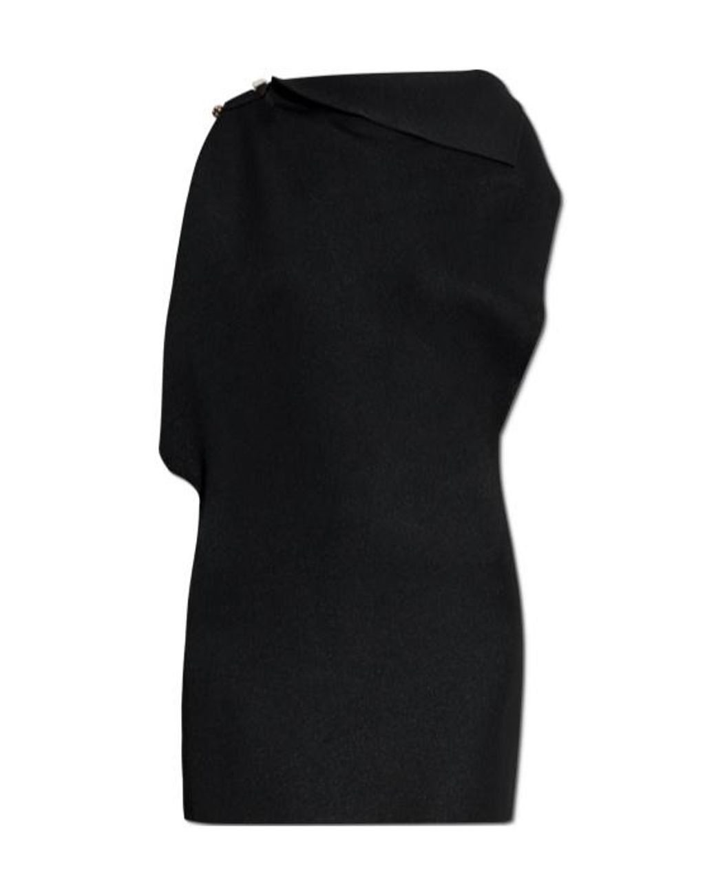 Jacquemus Black La Mini Robe Trapeze Cowl Neck Mini Dress