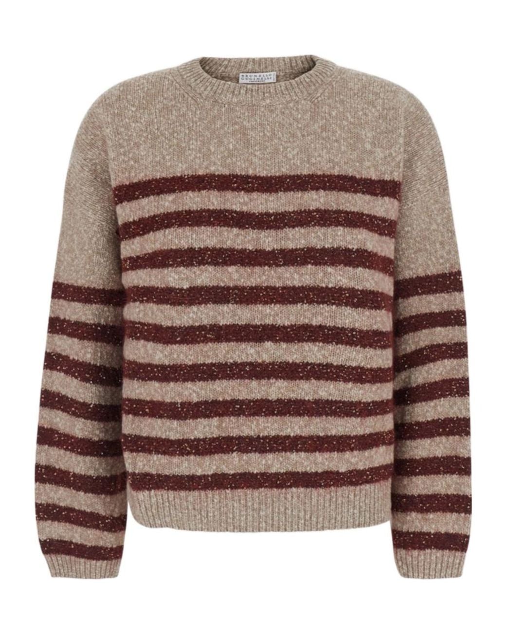 Brunello Cucinelli Brown Dazzling Stripes Jumper