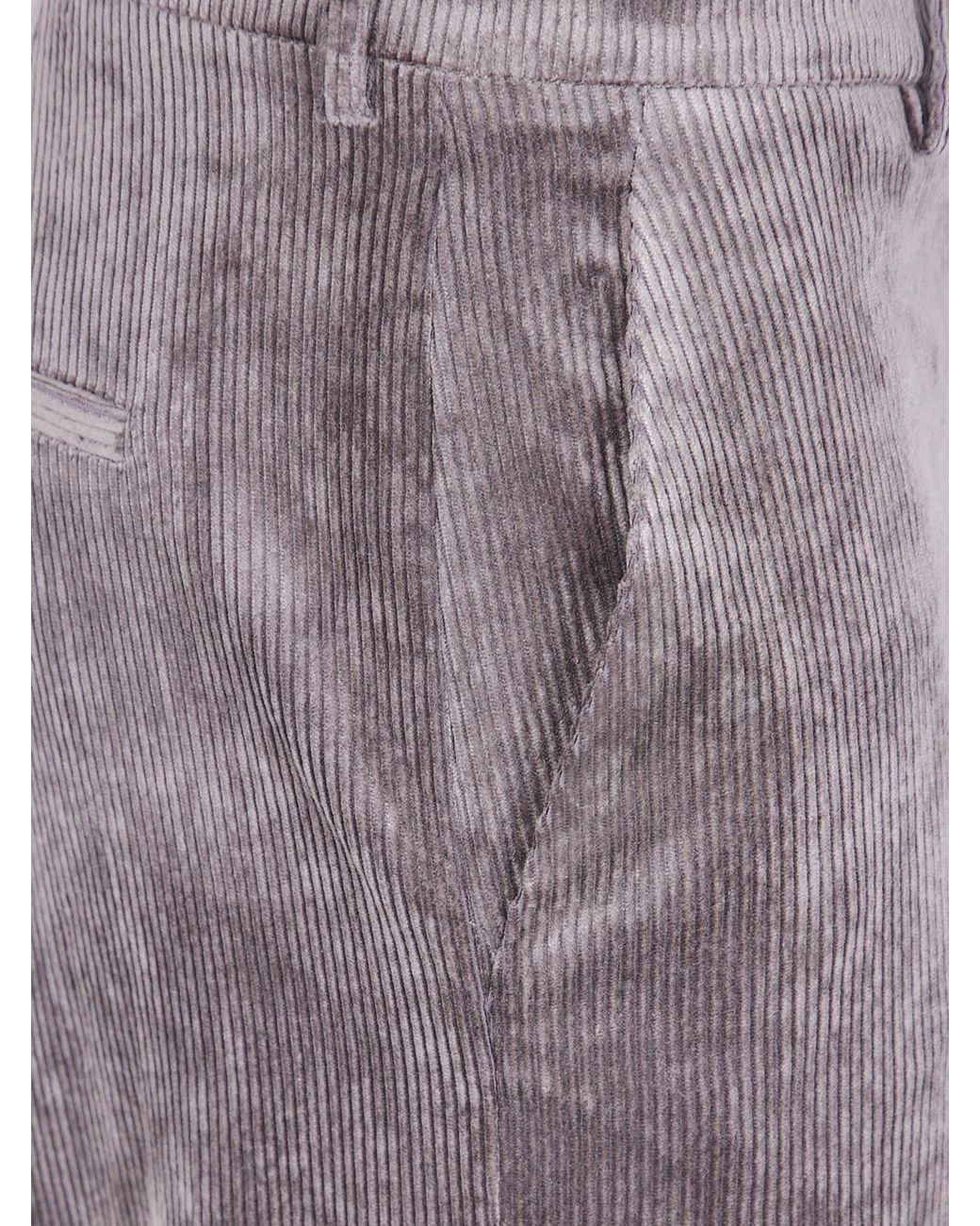 Antonelli Gray Prunelli Corduroy Straight-Leg Pants