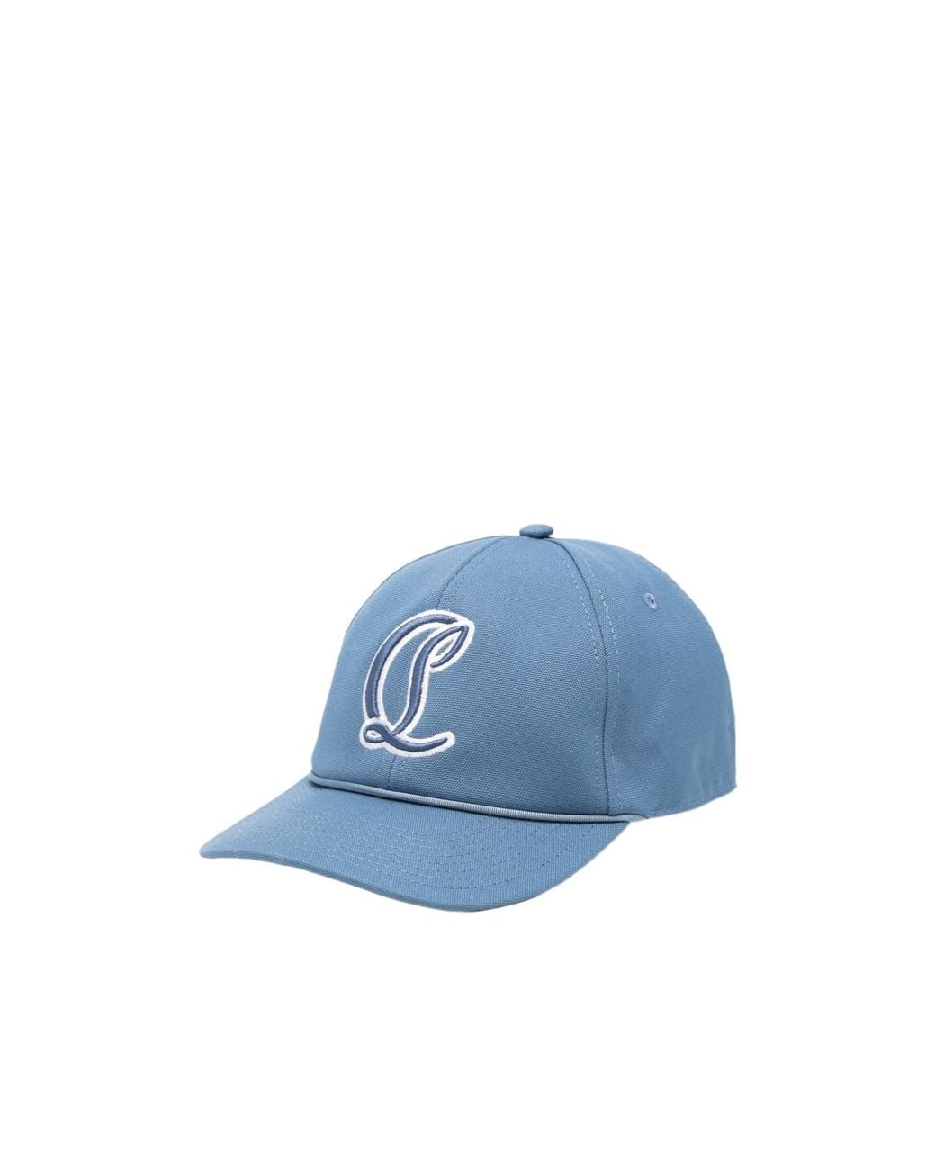 Christian Louboutin Blue Logo Embroidered Cap for men