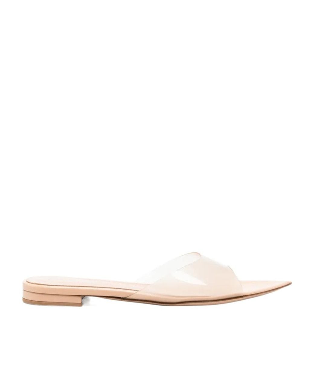 Gianvito Rossi White Open-Toe Flat Sandals