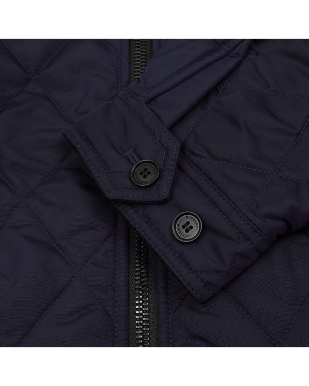 Burberry Blue Corduroy Collar Diamond Quilted Jacket for men